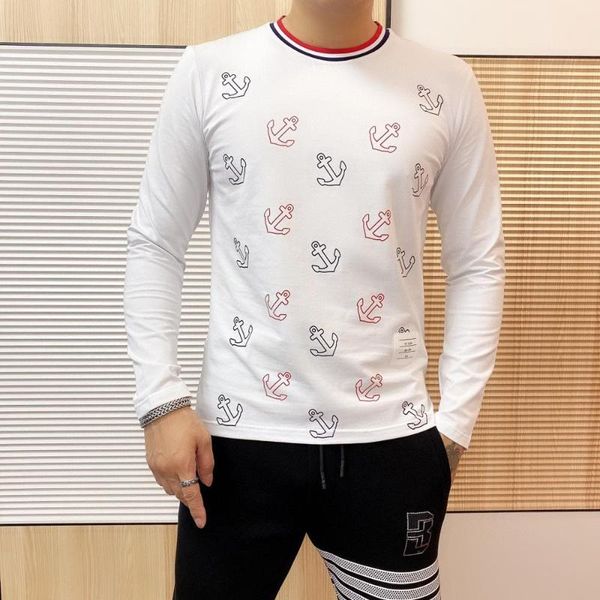 men's t-shirts 2021 autumn wear men small o-neck elasticed long sleeve t-shirt casual cotton slim bottoming european style tees, White;black
men's t-shirts 2021 autumn wear men small o-neck elasticed long sleeve t-shirt casual cotton slim bottoming european style tees, White;black