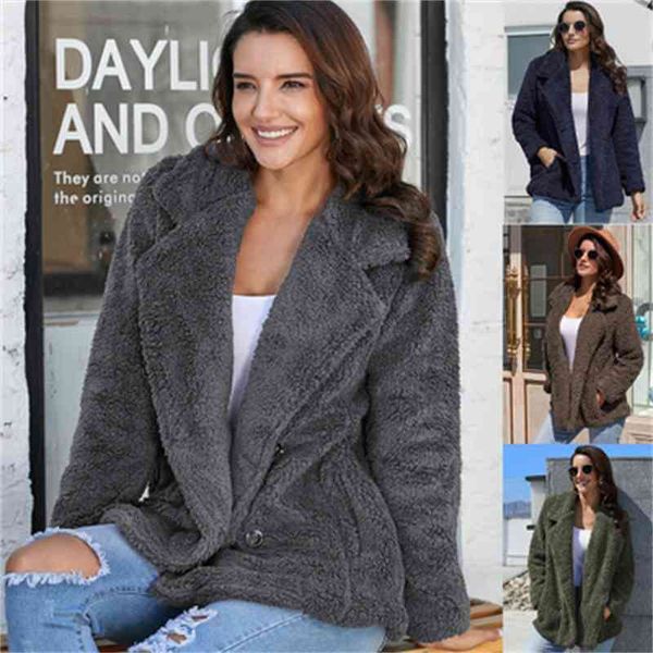 women plush coats solid warm thick winter coats outerwear jackets coats female lapel neck single breasted clothing s-2xl, Black
women plush coats solid warm thick winter coats outerwear jackets coats female lapel neck single breasted clothing s-2xl, Black