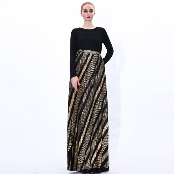 summer spring women long sleeve waist belt elegant polyester maxi dress muslim fashion sets european clothing casual dresse dresses, Black;gray
summer spring women long sleeve waist belt elegant polyester maxi dress muslim fashion sets european clothing casual dresse dresses, Black;gray