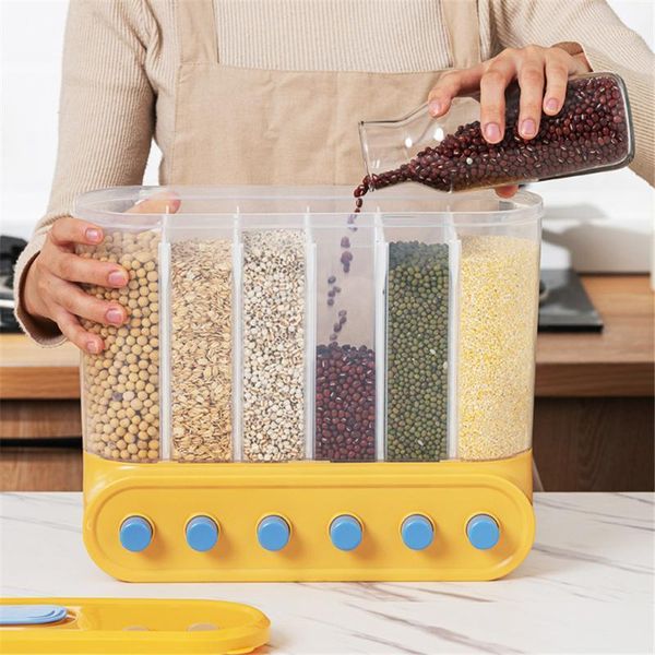 storage bottles & jars kitchen sealed rice bucket box wall-mounted moisture-proof can containers food dispenser grains 6 grid
storage bottles & jars kitchen sealed rice bucket box wall-mounted moisture-proof can containers food dispenser grains 6 grid