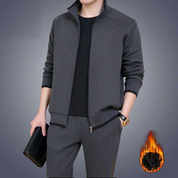 men's tracksuits boutique autumn and winter father's three piece suit middle aged elderly sportswear coat with plush to keep warm, Gray
men's tracksuits boutique autumn and winter father's three piece suit middle aged elderly sportswear coat with plush to keep warm, Gray
