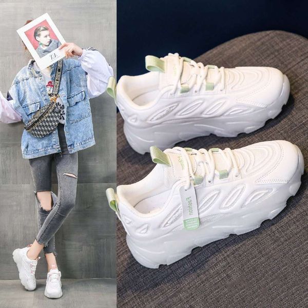 Casual shoes New summer 2021 student jelly thick soled leisure sports shoes 3VUT, White 
Casual shoes New summer 2021 student jelly thick soled leisure sports shoes 3VUT, White