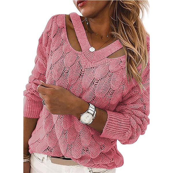 sweater women's autumn and winter loose hanging neck v-neck pullover sweater, White;black
sweater women's autumn and winter loose hanging neck v-neck pullover sweater, White;black