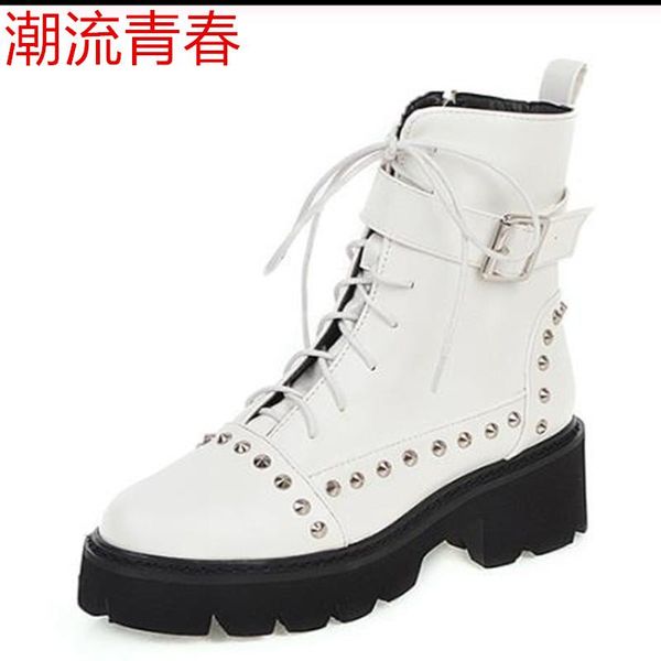 boots retro rivet women's leather ankle gothic autumn winter buckle boot low heel women short size 35-39, Black
boots retro rivet women's leather ankle gothic autumn winter buckle boot low heel women short size 35-39, Black