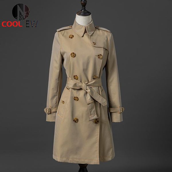 women's trench coats autumn british coat in the long, Tan;black 
women's trench coats autumn british coat in the long, Tan;black