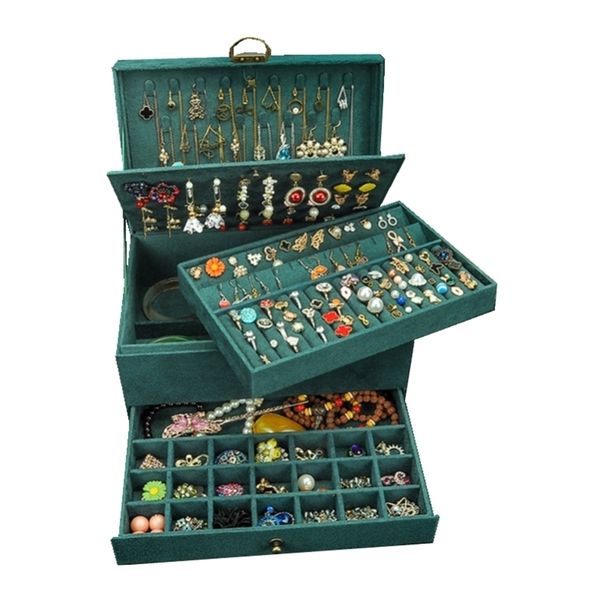 style luxury jewelry boxes 3 layers with lock large space organizer for ring and necklace velvet holder 4 color 211105, Black
style luxury jewelry boxes 3 layers with lock large space organizer for ring and necklace velvet holder 4 color 211105, Black