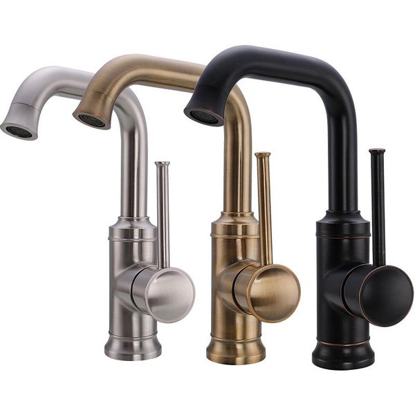 classical brass bathroom sink faucet single handle hole basin mixer rotatable spout,antique/brushed/orb/black faucets
classical brass bathroom sink faucet single handle hole basin mixer rotatable spout,antique/brushed/orb/black faucets