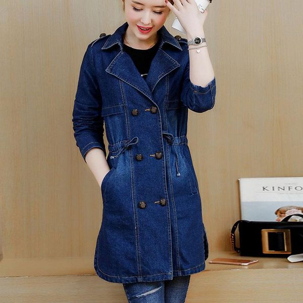 women's trench coats plus size denim coatsml-5xl 2021 spring women jacket double breasted jeans coat slim outerwear elegance, Tan;black
women's trench coats plus size denim coatsml-5xl 2021 spring women jacket double breasted jeans coat slim outerwear elegance, Tan;black
