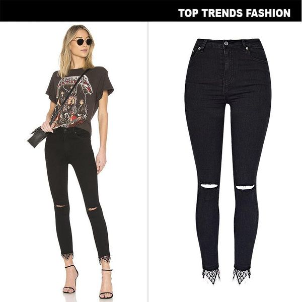 european and american women's high waist spring summer stretch washable knee hole black ladies denim trousers 2021 jeans, Blue
european and american women's high waist spring summer stretch washable knee hole black ladies denim trousers 2021 jeans, Blue