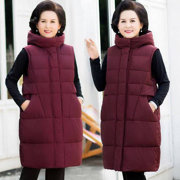 middle aged elderly down vt women's middle and long style fattening plus size hooded vt sleevels cotton et mom's, Black;white
middle aged elderly down vt women's middle and long style fattening plus size hooded vt sleevels cotton et mom's, Black;white