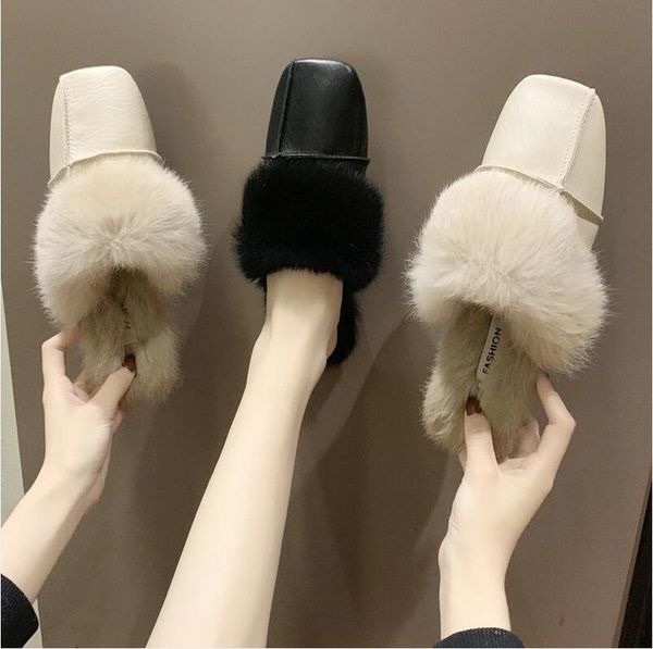 square-toed slippers female 2021 autumn and winter korean version of flat-bottomed half lazy outer wear mules, Black
square-toed slippers female 2021 autumn and winter korean version of flat-bottomed half lazy outer wear mules, Black