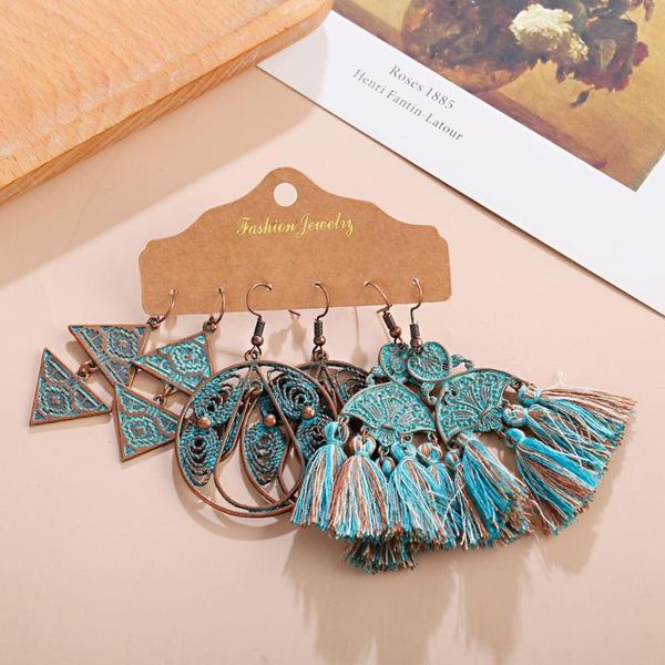 dangle & chandelier vintage bohemian ethnic style 3 piece earring set bronze color alloy water drop geometric pattern pendant earrings 2021, Silver
dangle & chandelier vintage bohemian ethnic style 3 piece earring set bronze color alloy water drop geometric pattern pendant earrings 2021, Silver