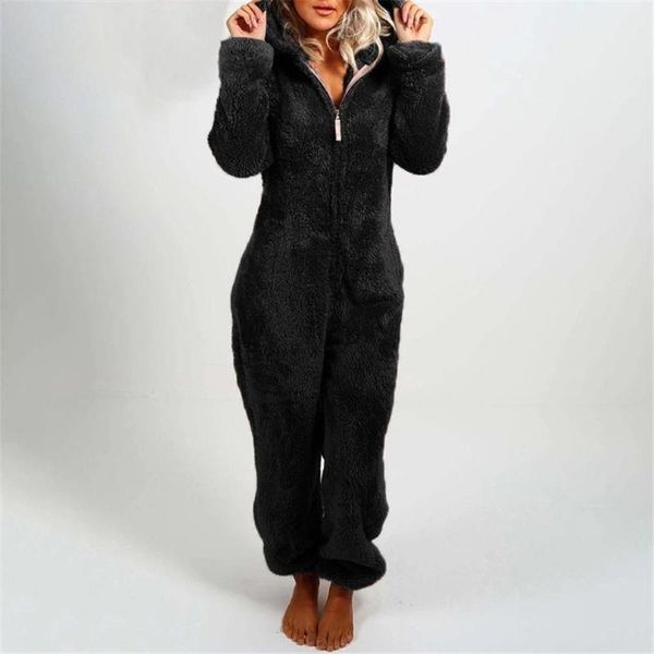 gym clothing autumn winter cute fleece plush warm hooded jumpsuit pajamas women long sleeve solid color loose casual sleepwear homewear, White;black
gym clothing autumn winter cute fleece plush warm hooded jumpsuit pajamas women long sleeve solid color loose casual sleepwear homewear, White;black