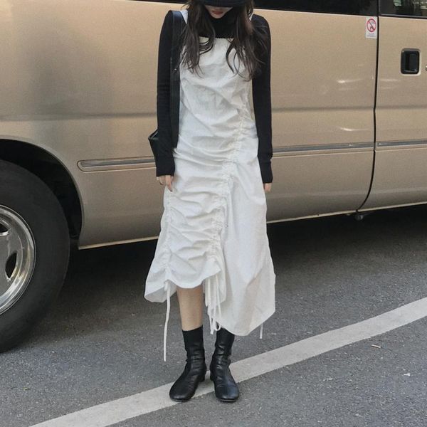 dress summer es for women korean vintage loose asymmetrical hem shirring spaghetti strap long black white spring yh7m wppl, Black;gray
dress summer es for women korean vintage loose asymmetrical hem shirring spaghetti strap long black white spring yh7m wppl, Black;gray