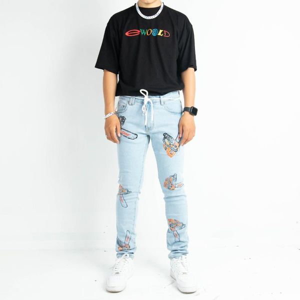 men's jeans high american street brand off washed faded blue print man pants streetwear slim trousers clothing
men's jeans high american street brand off washed faded blue print man pants streetwear slim trousers clothing