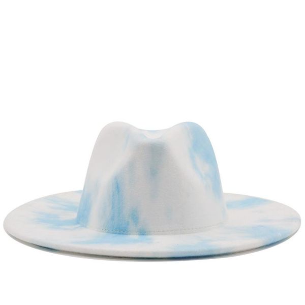 wide brim hats tie-dye fedora for women men autumn winter ladies vintage fascinator multicolor panama felt jazz hat wholesale, Blue;gray
wide brim hats tie-dye fedora for women men autumn winter ladies vintage fascinator multicolor panama felt jazz hat wholesale, Blue;gray