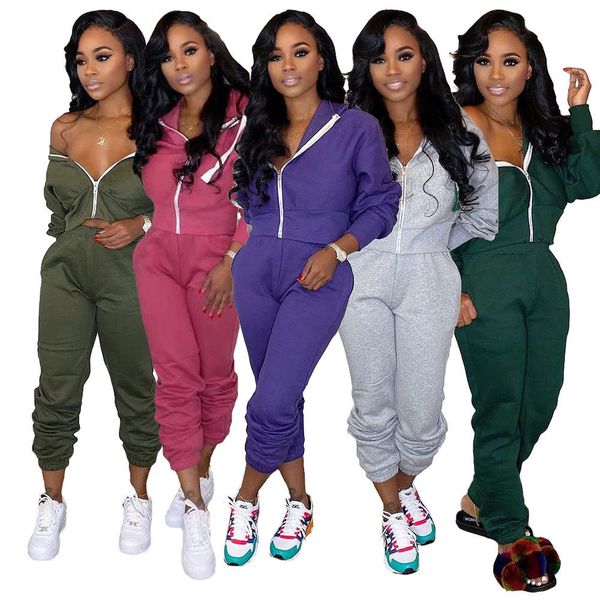 2021 autumn and winter new women's solid color leisure open chest hooded zipper coat two piece set, White
2021 autumn and winter new women's solid color leisure open chest hooded zipper coat two piece set, White