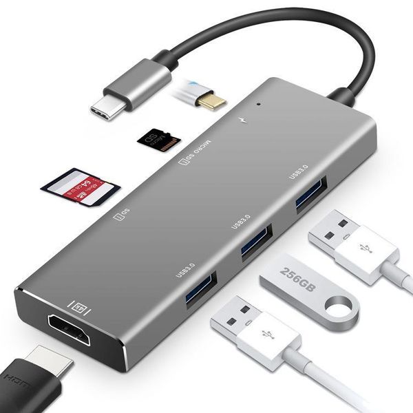 hubs yc740 type-c hub docking station 7-port usb 3.0 expansion adapter for windows 10/8/7
hubs yc740 type-c hub docking station 7-port usb 3.0 expansion adapter for windows 10/8/7