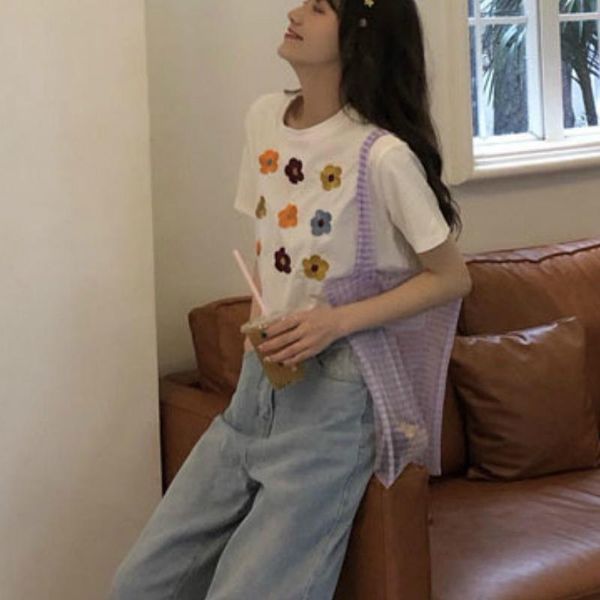t-shirts women short sleeve tees floral leisure basic crop womens sweet all-match kawaii chic korean style ulzzang bf tshirs women's t-, White
t-shirts women short sleeve tees floral leisure basic crop womens sweet all-match kawaii chic korean style ulzzang bf tshirs women's t-, White
