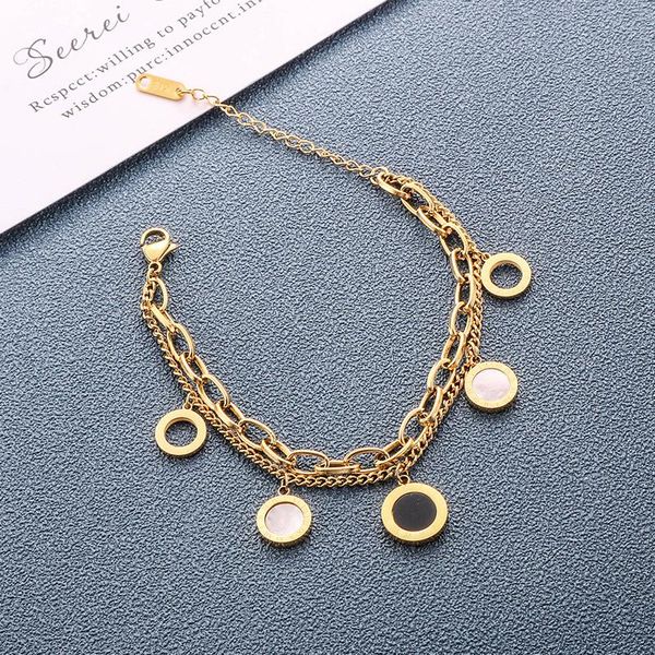 charm bracelets luxury rose gold stainless steel link chain roman numerals & bangles bracelet for women jewelry, Golden;silver
charm bracelets luxury rose gold stainless steel link chain roman numerals & bangles bracelet for women jewelry, Golden;silver