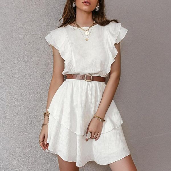 casual dresses solid color cotton female chic fashion ruffled mid-length high waist vestidos sleeveless summer women dress 2021, Black;gray
casual dresses solid color cotton female chic fashion ruffled mid-length high waist vestidos sleeveless summer women dress 2021, Black;gray