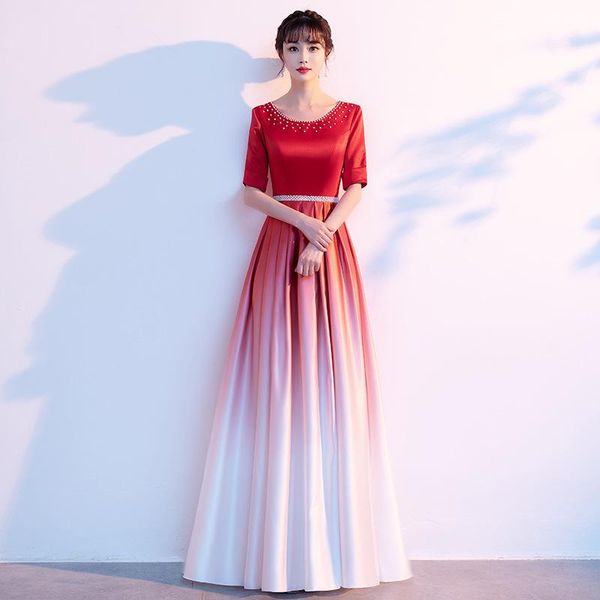 ethnic clothing pearl round neck chinese qipao pleated red-white gradients cheongsam rhinestone beads dresses evening party vestidos
ethnic clothing pearl round neck chinese qipao pleated red-white gradients cheongsam rhinestone beads dresses evening party vestidos