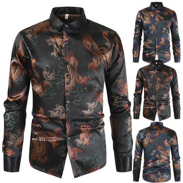 men's sweaters new men's casual shirt printed lapel single breasted personality fashion spring summer comfortable male streetwear, White;black
men's sweaters new men's casual shirt printed lapel single breasted personality fashion spring summer comfortable male streetwear, White;black