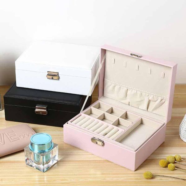 double layer jewelry box finishing pu leather gift ring packing earrings necklace storage display wrap
double layer jewelry box finishing pu leather gift ring packing earrings necklace storage display wrap
