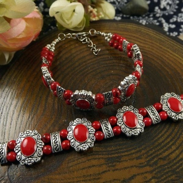tibetan silver color bohemia bracelet bead stone adjust size bangle jewelry blue/red/black a207g q0719
tibetan silver color bohemia bracelet bead stone adjust size bangle jewelry blue/red/black a207g q0719