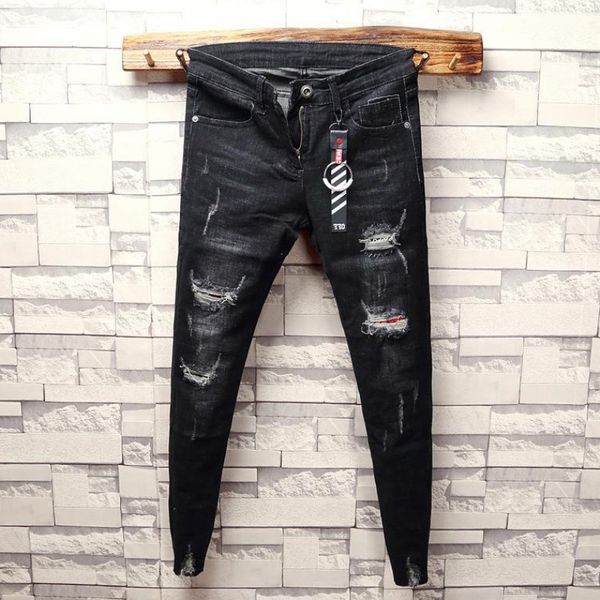 men's jeans spring and summer men's spirit guy social wear ripped hole slim ny black students teenagers pencil jeans men kt3w, Blue
men's jeans spring and summer men's spirit guy social wear ripped hole slim ny black students teenagers pencil jeans men kt3w, Blue