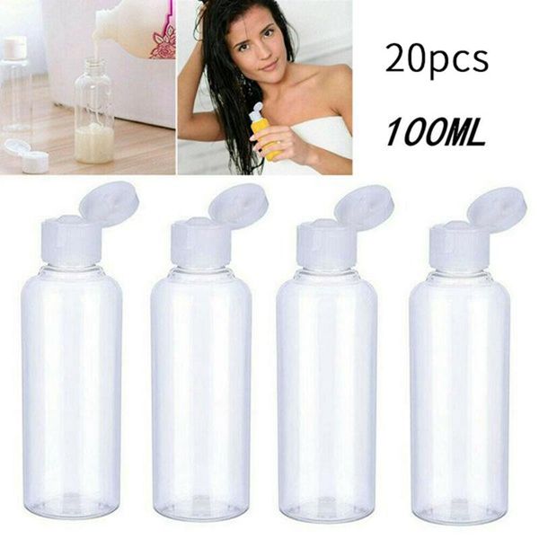 storage bottles & jars 20x100ml plastic flip clear bottle travel lotion liquid shampoo makeup container
storage bottles & jars 20x100ml plastic flip clear bottle travel lotion liquid shampoo makeup container