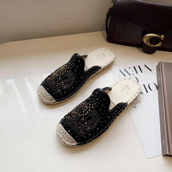 slippers 2021 summer women rhinestone non slip linen half outdoor casual slides female fisherman shoes muller, Black
slippers 2021 summer women rhinestone non slip linen half outdoor casual slides female fisherman shoes muller, Black