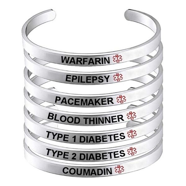 bangle type1 diabetes titanium steel bracelet alert id bangles for men woman child opening jewelry remind blood thinner epilepsy, Black
bangle type1 diabetes titanium steel bracelet alert id bangles for men woman child opening jewelry remind blood thinner epilepsy, Black