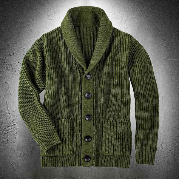 green military men's cardigan, super thick sweater, casual coat, button clothing., White;black
green military men's cardigan, super thick sweater, casual coat, button clothing., White;black