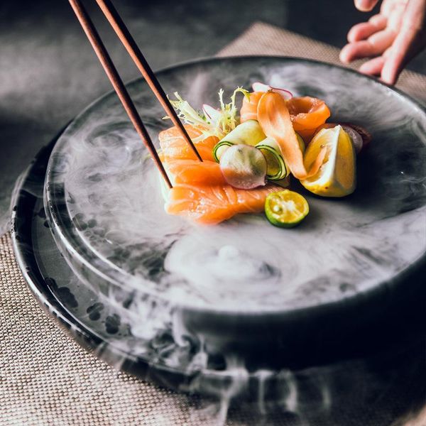 ceramic sashimi dry ice plate dinner japanese sushi salmon seafood restaurant high-end flat serving plates dish sets dishes &
ceramic sashimi dry ice plate dinner japanese sushi salmon seafood restaurant high-end flat serving plates dish sets dishes &