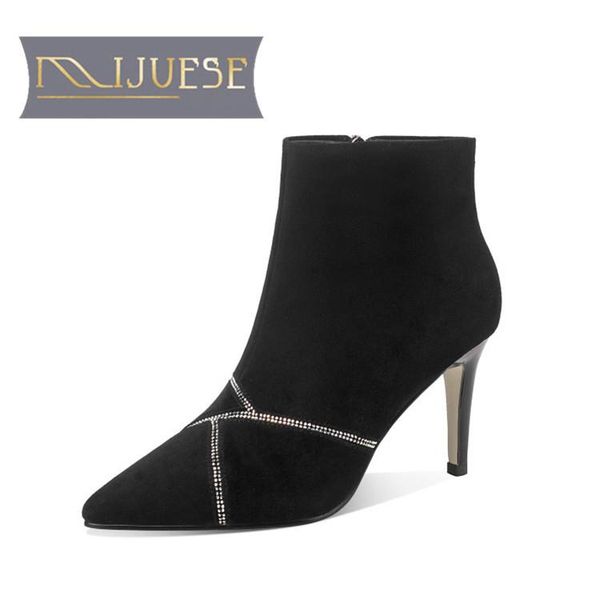 boots mljuese 2021 women ankle sheepskin winter short plush pointed toe zipper crystal high heels female size 39, Black
boots mljuese 2021 women ankle sheepskin winter short plush pointed toe zipper crystal high heels female size 39, Black