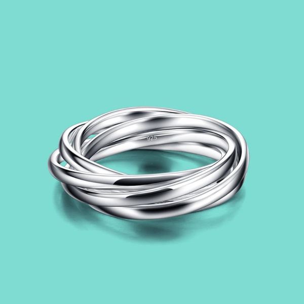 women's 925 silver ring classic 5 loop glossy solid chic jewelry cocktail party accessories gift cluster rings, Golden;silver
women's 925 silver ring classic 5 loop glossy solid chic jewelry cocktail party accessories gift cluster rings, Golden;silver