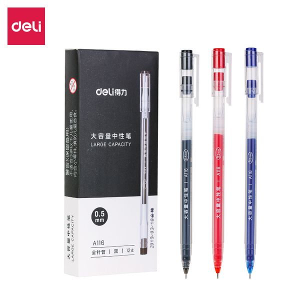 a116 deli juneng writing neutral pen large capacity carbon water 0.5mm student examination signing
a116 deli juneng writing neutral pen large capacity carbon water 0.5mm student examination signing