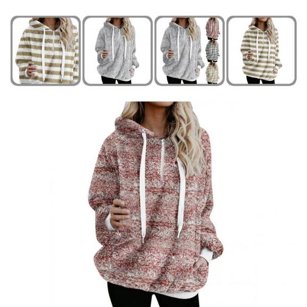 women's hoodies & sweatshirts fluffy sweatshirt shrinkable cuff double sided velvet warm solid color pockets hoodie outerwear, Black
women's hoodies & sweatshirts fluffy sweatshirt shrinkable cuff double sided velvet warm solid color pockets hoodie outerwear, Black