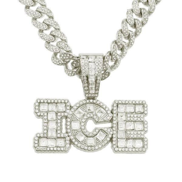 pendant necklaces hip hop full zircon letters with big cuban chain necklace iced out crystal jewelry, Silver
pendant necklaces hip hop full zircon letters with big cuban chain necklace iced out crystal jewelry, Silver