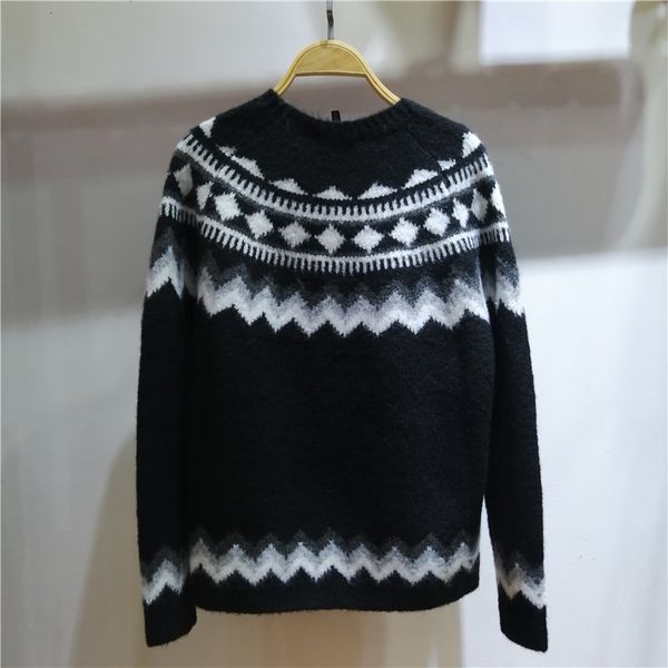 sweater 2021 autumn and winter women's round neck diamond check wave pattern flocking alpaca loose 2r3l, White;black
sweater 2021 autumn and winter women's round neck diamond check wave pattern flocking alpaca loose 2r3l, White;black