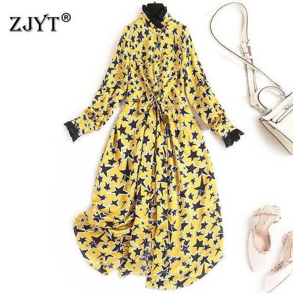 elegant long sleeve ruffled collar geometric print dress women designers spring clothes vintage robe femme casual female vestido 210601, Black;gray
elegant long sleeve ruffled collar geometric print dress women designers spring clothes vintage robe femme casual female vestido 210601, Black;gray