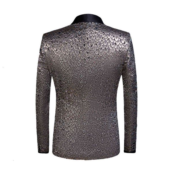 men's suits & blazers pyjtrl male blazer silver lapel, scale pattern jacquard slim fit, men's jacket singer's wedding attire, White;black
men's suits & blazers pyjtrl male blazer silver lapel, scale pattern jacquard slim fit, men's jacket singer's wedding attire, White;black
