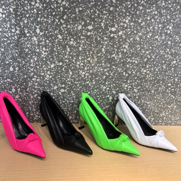 dress shoes spring autumn women high heel 7.5cm pleated bow-knot shallow gesigner pointed toe genuine leather zapatillas mujer, Black
dress shoes spring autumn women high heel 7.5cm pleated bow-knot shallow gesigner pointed toe genuine leather zapatillas mujer, Black