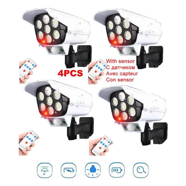solar lamps 4pcs remote fake monitor dummy camera light lamp pir motion sensor spotlight waterproof outdoor adjustable angle lights fo
solar lamps 4pcs remote fake monitor dummy camera light lamp pir motion sensor spotlight waterproof outdoor adjustable angle lights fo