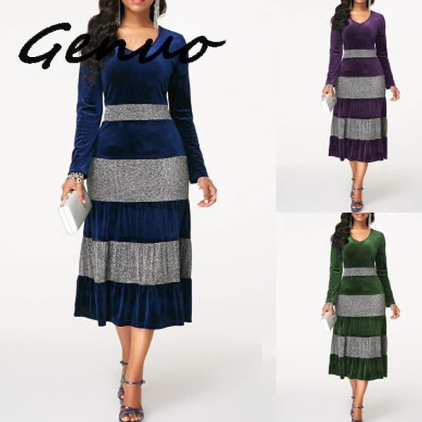casual dresses genuo 2021 fashion women autumn winter plus size velvet dress elegant party sequin patchwor ruffle 3 color midi, Black;gray
casual dresses genuo 2021 fashion women autumn winter plus size velvet dress elegant party sequin patchwor ruffle 3 color midi, Black;gray