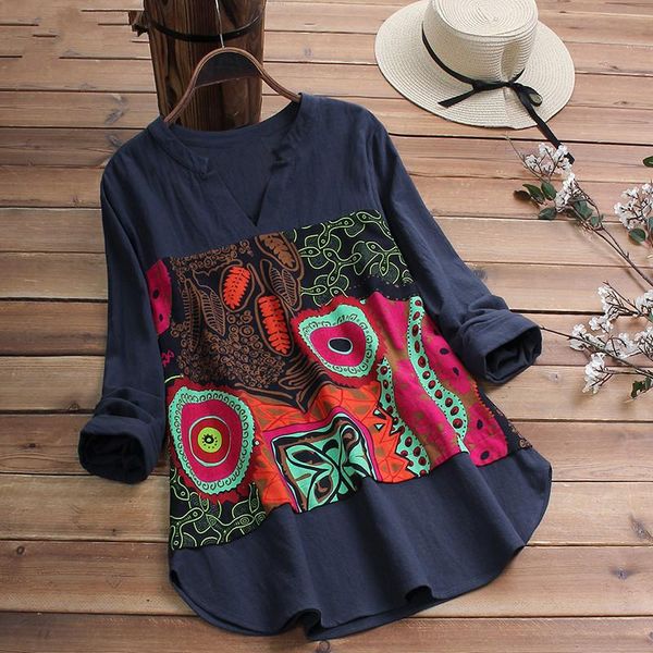 women's blouses & shirts 2021 casual cotton blouse women v neck long sleeve tunic autumn vintage printed patchwork loose female blusas, White
women's blouses & shirts 2021 casual cotton blouse women v neck long sleeve tunic autumn vintage printed patchwork loose female blusas, White