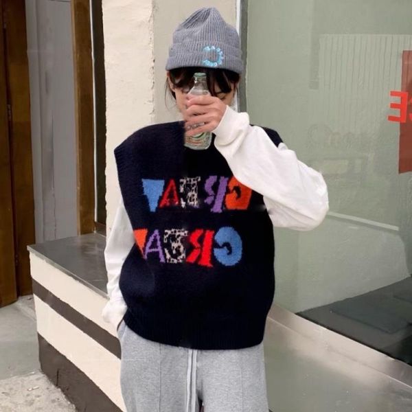 queen's colorful letter jacquard thickened sweater vt women's loose versatile sweater, autumn and winter foreign style, Black;white
queen's colorful letter jacquard thickened sweater vt women's loose versatile sweater, autumn and winter foreign style, Black;white