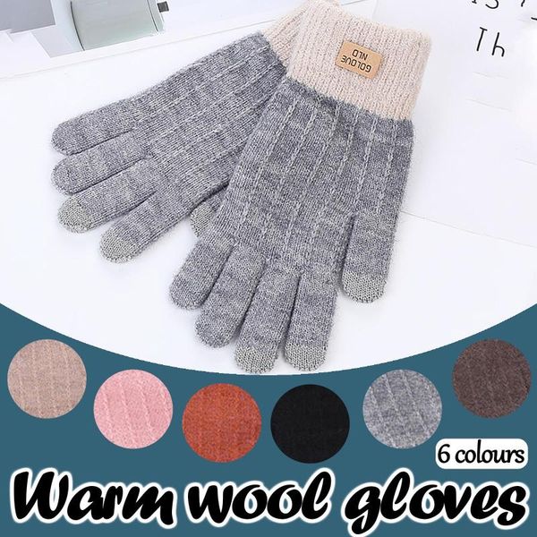 cycling gloves female winter warm knitted wool full finger men solid woolen touch screen mittens women thick driving, Black
cycling gloves female winter warm knitted wool full finger men solid woolen touch screen mittens women thick driving, Black