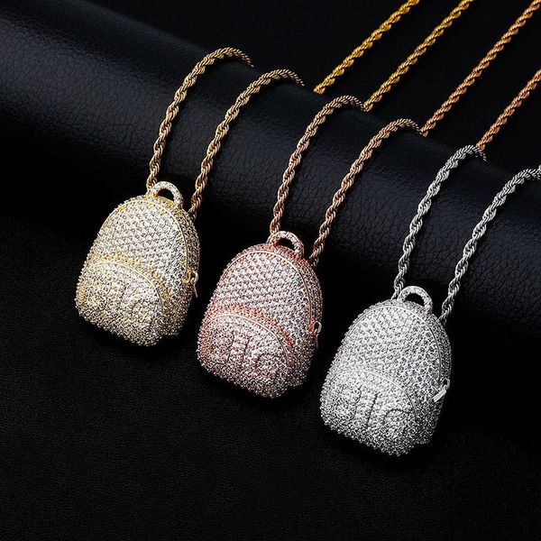 bling full cubic zircon big school bag pendant necklace for men women hip hop iced out crystal jewelry gift necklaces, Silver
bling full cubic zircon big school bag pendant necklace for men women hip hop iced out crystal jewelry gift necklaces, Silver